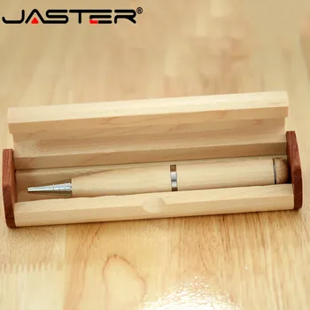 JASTER vânzare fierbinte USB creativo stilou din Lemn usb+cutie USB 2.0 Extern de Stocare usb drive 4GB 8GB 16GB 32GB 64GB