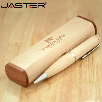 JASTER vânzare fierbinte USB creativo stilou din Lemn usb+cutie USB 2.0 Extern de Stocare usb drive 4GB 8GB 16GB 32GB 64GB
