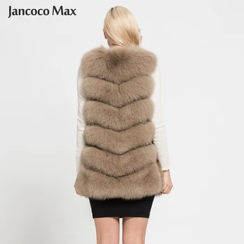 Jancoco Max 2019 Nou Blană De Vulpe Vesta Lunga De Toamna Iarna Cald 6 Rânduri Gilet Pentru Femei Casual Moale Vesta De Calitate Superioară S7167