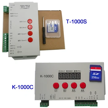 K-1000C (T-1000 Actualizat) controler K1000C WS2812B,WS2811,APA102,T1000S WS2813 CONDUS 2048 Pixeli Program Controller DC5-24V