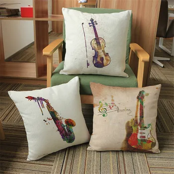 Tambur, Chitară, Saxofon Bomboane de Culoare Instrument Muzical decorativ față de pernă Canapea Pernă Scaun Auto acasă decorare camera cadou
