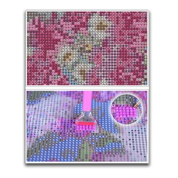 3D DIY Diamant mozaic roșu floare Diamant Rotund tablou trandafiri roz floare Plină Piața Diamant broderie cusatura Cruce peisaj