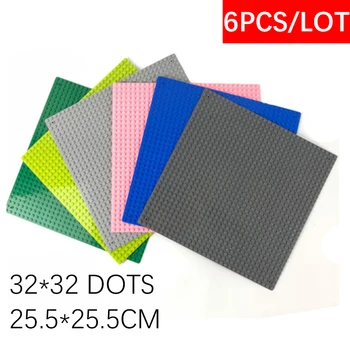 6PCS Kit Placă de Bază 32*32 Clasic de Blocuri de Constructii Plăci de Cărămizi Baseplates 10X10inch 25X25cm