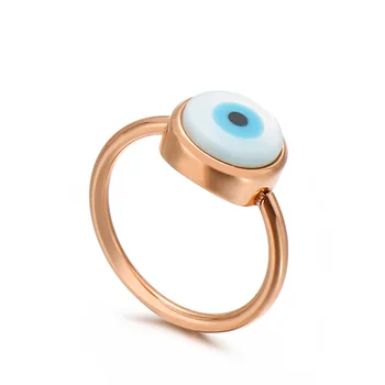 Noua moda din Oțel Inoxidabil de aur de culoare albastru evil eye inel de Nunta de moda iubitor de fată bague femme inel Clasic de Bijuterii