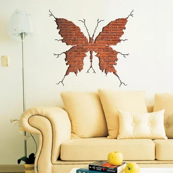 Vii Formă De Fluture Cărămizi Imagine Autocolante De Perete Pentru Magazin De Decorațiuni Diy Animale De Perete De Artă Murală Din Pvc Decalcomanii Poster