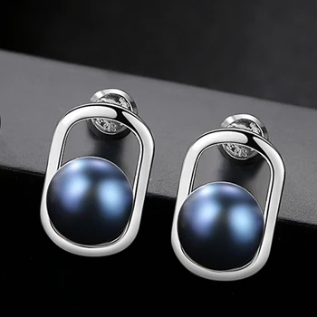 Black Pearl Set De Bijuterii Naturale De Apă Dulce Pearl Colier Cercei Stud Argint 925 Bijuterii Pentru Femei