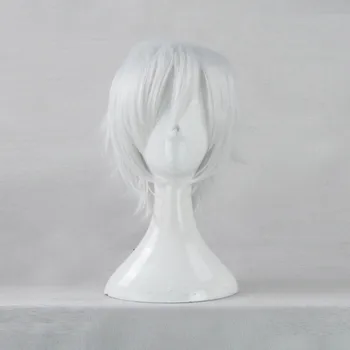 Tokyo Ghoul Kaneki Ken Cosplay Peruci de Înaltă temperatură Fibra Par Sintetic Costum Argintiu Părul Scurt, Cu acces gratuit la capac peruca