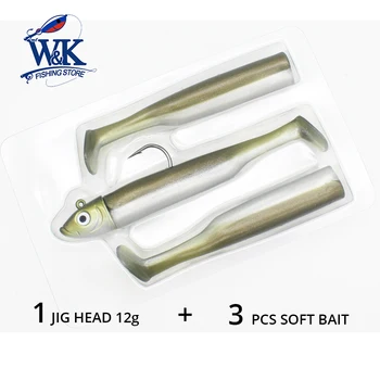 12g Jig Cap cu 7,5 cm Mini Shad Mărimea potrivită pentru Litoral Momeli de Pescuit 17g Set Moale Atrage PVC Momeala Minnow Acțiune de Pescuit