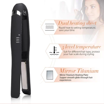HairDiva Reîncărcabilă aparat de Indreptat Parul Mic Portabil USB de Reincarcare Apartament Fier de călcat fără Fir MINI Wiress Îndreptare a Părului de Fier