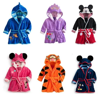 Disney Mickey Minnie Iarna Pijamale Copii, Pijamale Cald de Desene animate Drăguț Acasă Purta Rochie de Noapte un Halat de baie pentru Bebelus Baiat Fata