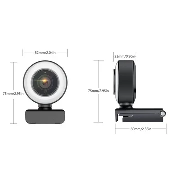 Cu Microfon Umple de Lumină HD 1080P, 2K Webcam Pentru Desktop Rotativ Top Mini Camere Video Live Apel Conferință de Munca