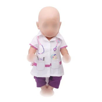 43 cm baby dolls Rochie nou-născut la Doctor uniforme albe jucarii pentru Copii se potrivesc American de 18 inch Fete papusa f266,