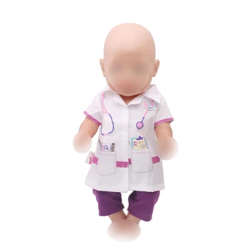43 cm baby dolls Rochie nou-născut la Doctor uniforme albe jucarii pentru Copii se potrivesc American de 18 inch Fete papusa f266,