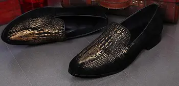 NOU stil lux barbati lucrate manual Crocodil relief din Piele pantofi stil Britanic petrecere si de nunta casual, mocasini
