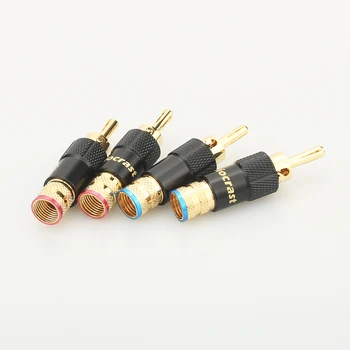 4xAudiocrast Placat cu Aur de 24K Audio Banana Mufa pentru Difuzor de Blocare cu Șurub 10mm Cablu de Sârmă Conector Difuzor Mufă de Cablu HIFI Diy