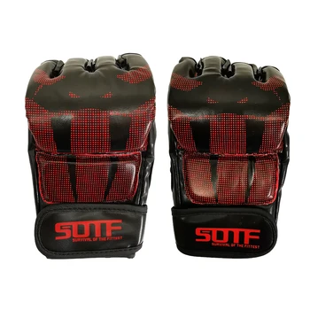 SOTF MMA Negru Pumn de Luptă Mănuși de Box Tiger Muay Thai Sanda Tampoane, Mănuși de Box Kickboxing thai boxe Concurs de Mănuși pentru Bărbați