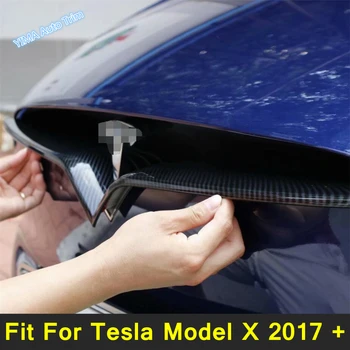 Lapetus Auto Styling Frontal Capota Grila de Gratar Protector Capacul Panoului Ornamental se Potrivesc Pentru Tesla Model X 2017 - 2020 ABS Fibra de Carbon