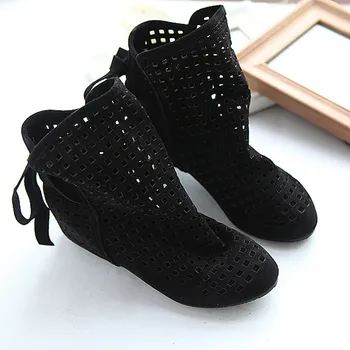 2021 Noi Femei Cizme de Vara Plat Scăzut Ascunse Pene Decupaj Arc Cizme Femei Rochie Casual Pantofi de vânzare Fierbinte dimensiune 34-43 botas mujer