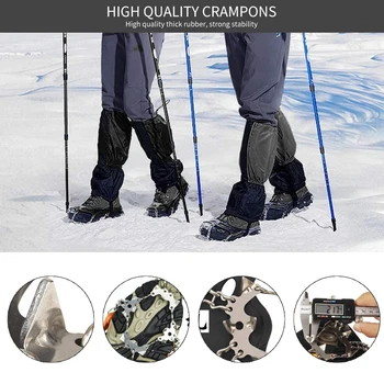 Crampoane De Tracțiune Pene 19 Piroane De Oțel Inoxidabil Anti-Alunecare Grip Ice Pantofi De Zăpadă Cizme De Mers Pe Jos Alpinism, Pescuit, Drumeții De Iarnă