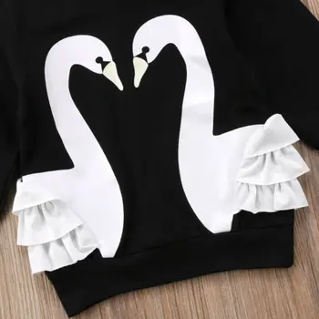 Copii Copii, Fete Baby Swan De Animale Din Bumbac Cu Maneca Lunga O-Gât Pulover Hoodies Haine