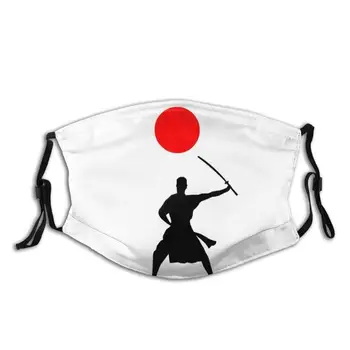 Samurai Warrior Masca De Fata Cu Filtru Japonia Arte Martiale Muntele Pavilion Japonez Japonez Roșu Negru Alb Tradiție
