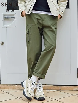 SEMIR 2020 primăvară nouă pantaloni casual barbati tendință de drept al nouălea scule stil fund solid pantaloni de bumbac