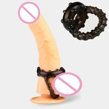 De sex masculin Dual Penis Inel Intarziere Ejaculare Marirea Penisului Erectii Extender de Lungă Durată Inele pentru Penis Jucărie Sexuală pentru Bărbați