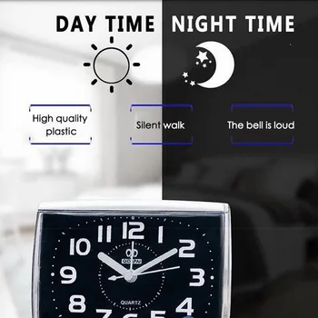 Piața Modernă Ceas Deșteptător Dormitor Desktop Pat Trezesc Ceasuri Alături De Elev Plastic Tăcut Zdrobitoare Mic Ceas De Masa