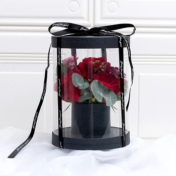 Transparent Surpriză Florale Cutii de Lux Rotund în Formă de Flori, o Cutie-Cadou Rose, Buchet, Aranjament DIY Propunere Trandafiri Cutie