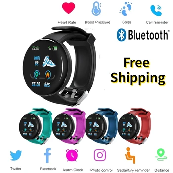 2020 Bluetooth Ceas Inteligent Bărbați Femei Tensiunii Arteriale Smartwatch Sport Tracker Pedometru D18 Ceasuri Inteligente Pentru Android IOS A2