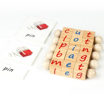 Din lemn Blocuri Scrisoare de Manipulare Blocuri Alfabet Filare Cuvinte de Ortografie, Lectură Jucarii Montessori Jucării Educative pentru Copii mici