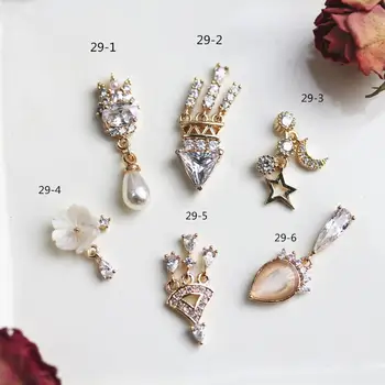 10buc Coroana de Cristal Zircon Pandantiv perle Nail Art Stras metal manichiură accesorii de unghii DIY Unghii Decoratiuni Unghii farmece