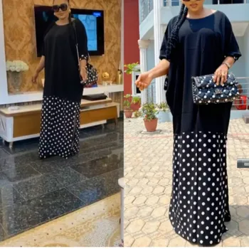 Femei Lungă Rochie Vrac Mozaic Polka Dot Jumătate Mâneci Gât O Casual Din Africa De Modă Plus Dimensiune Moda Doamnelor Street Wear 2021