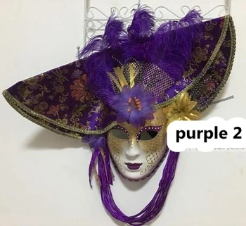 Carnaval Italia Mascaradă măști lucrate manual desen colorat pălărie plină necorespunzătoare față masca de bal mascat, petrecere cu costume Efectuarea elemente de recuzită