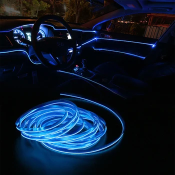 Auto accesorii de interior atmosfera lampă EL lumina rece conformitate cu USB DIY Decorative de bord Consola Auto LED-uri de Lumină Ambientală