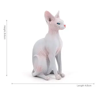 Creative PVC Simulare pisica fara par Sfinxul pisica Animale de Acțiune Figura Jucarii Model Animal Figura Jucării Pentru Copii Model Animal Papusa