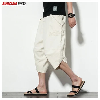 Sincism Magazin Japonia Culoare Solidă pentru Bărbați Vară Pantaloni Largi Picior de Om Casual Vițel-lungime Pantaloni 2020 Masculin Largi Pantaloni Harem 5XL