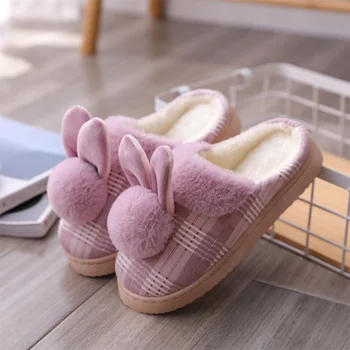 Femei Papuci De Iarna Plus Iepure Doamnelor Pantofi De Femeie Acasă Dormitor Cald Papuci De Femei Încălțăminte Casual 2020 Confort Fete Dulci