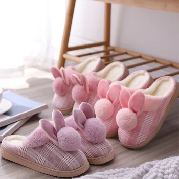 Femei Papuci De Iarna Plus Iepure Doamnelor Pantofi De Femeie Acasă Dormitor Cald Papuci De Femei Încălțăminte Casual 2020 Confort Fete Dulci