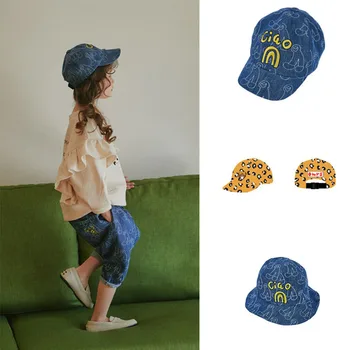 EnkeliBB Coreea De Brand Copil Denim Moda Pălărie Model Leopard Copii Pălării Stil European Și American Copiii Pălării Elegante