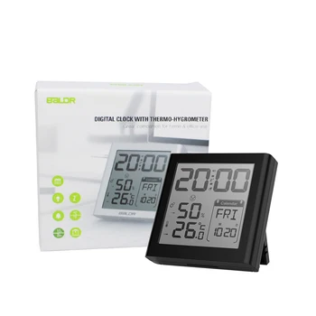 Baldr Alarmă Ceas Digital de Birou Snooze Timer Ceas de Masă Calendar Termometru Higrometru Ceas cu LED-uri Cu Senzor de Temperatura