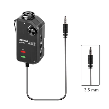 COMICA LinkFlex AD2 XLR/6.35 mm la 3.5 mm Audio Preamplificator cu Adaptor Phantom Power pentru iPhone/Android/Nikon/Canon aparat de Fotografiat și Chitară