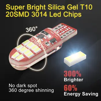 2 buc T10 W5W 194 168 Bec Led 3014 Chips-uri Super-Luminoase de Pană Auto Lumina de Parcare Ușă Laterală Bec Inversă Tabloului de bord Lampa de 6000K