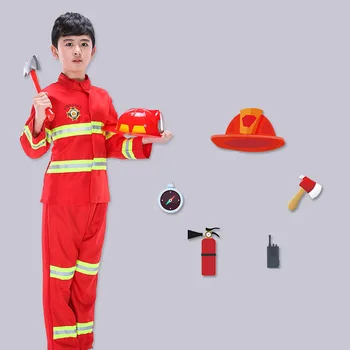 Copii Noi de Lux Pompier Costume Cosplay Set cu Jucării Petrecere de Halloween Performanta Copii Baieti Roleplay veste Reflectorizante