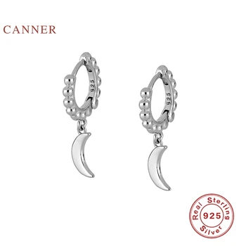 CANNER Real Argint 925 Cercei Pentru Femei INS Minimalist cu Margele Luna Cercei Cercuri de Diamant coreeană Bijuterii Pendientes