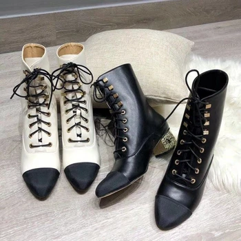 2020 nouă femei cizme negre cu toc înalt cizme cizme scurte cu cap Rotund de culoare de potrivire glezna cizme pentru femei cizme de iarna tocuri boty