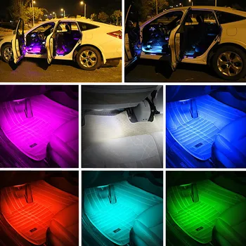 RGB LED Strip Lumina Auto Lumina de Interior Pentru Volkswagen VW Polo, Beetle, Golf 4 5 6 7 Passat B5 B6 B7 Touareg Jetta Gol Touran Bora