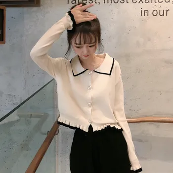 Femei Pulover Elegant Rândul Său, În Jos Guler De Sex Feminin Coreeană Noua Moda Doamnelor Bluze Pulovere Toamna Iarna Haine
