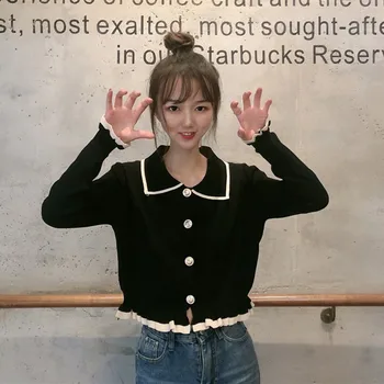 Femei Pulover Elegant Rândul Său, În Jos Guler De Sex Feminin Coreeană Noua Moda Doamnelor Bluze Pulovere Toamna Iarna Haine