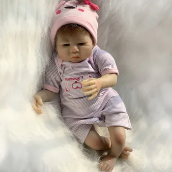 18inch Copilul Renăscut Silicon Și Realist din Silicon Baby Doll, Care Arata Adevarata Nou-născut Corp Moale Realiste Copil Copil Copil Bonecas